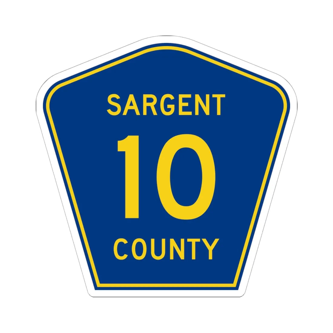 Sargent County Route 10 ND (North Dakota) (Road Sign) STICKER Vinyl Kiss-Cut Decal 6 Inch White - The Sticker Space