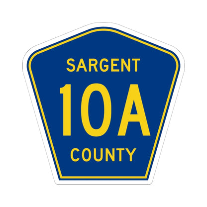 Sargent County Route 10A ND (North Dakota) (Road Sign) STICKER Vinyl Kiss-Cut Decal 6 Inch White - The Sticker Space