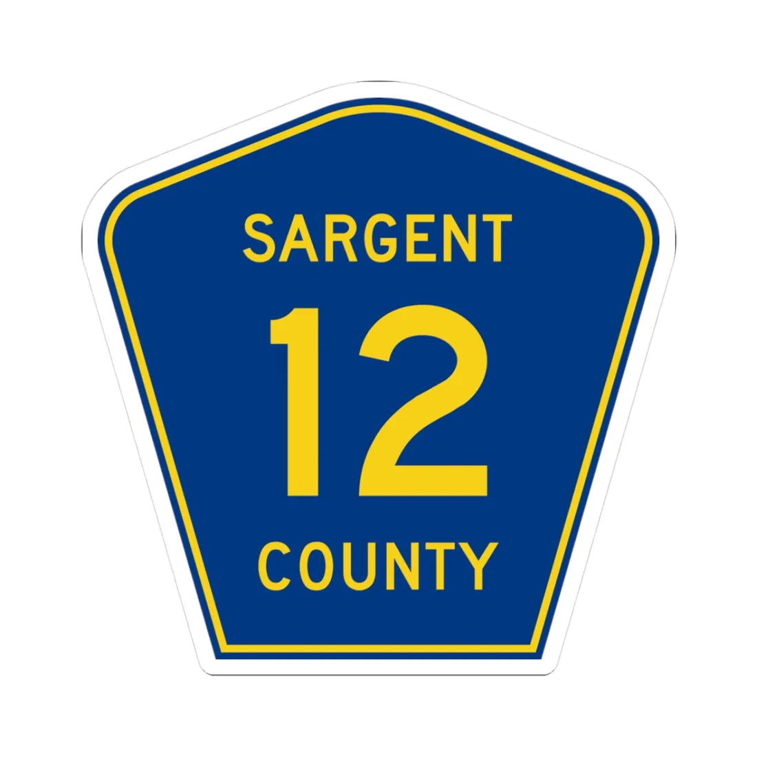 Sargent County Route 12 ND (North Dakota) (Road Sign) STICKER Vinyl Kiss-Cut Decal 3 Inch White - The Sticker Space