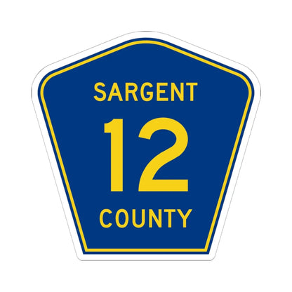 Sargent County Route 12 ND (North Dakota) (Road Sign) STICKER Vinyl Kiss-Cut Decal 6 Inch White - The Sticker Space