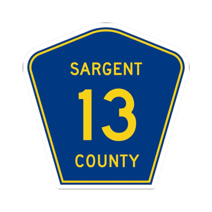 Sargent County Route 13 ND (North Dakota) (Road Sign) STICKER Vinyl Kiss-Cut Decal 2 Inch White - The Sticker Space