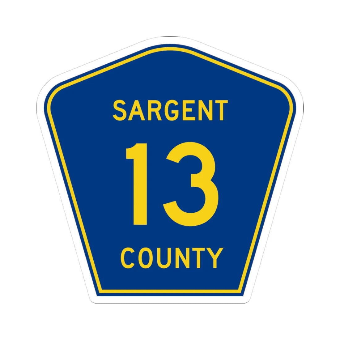 Sargent County Route 13 ND (North Dakota) (Road Sign) STICKER Vinyl Kiss-Cut Decal 3 Inch White - The Sticker Space