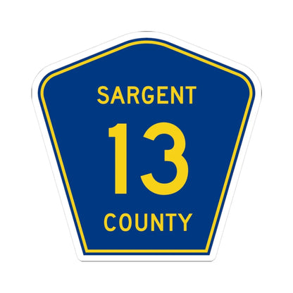 Sargent County Route 13 ND (North Dakota) (Road Sign) STICKER Vinyl Kiss-Cut Decal 3 Inch White - The Sticker Space