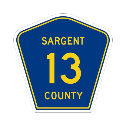 Sargent County Route 13 ND (North Dakota) (Road Sign) STICKER Vinyl Kiss-Cut Decal 4 Inch White - The Sticker Space