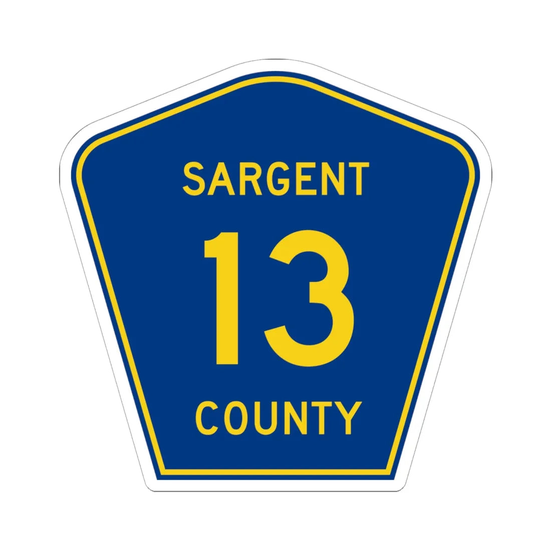 Sargent County Route 13 ND (North Dakota) (Road Sign) STICKER Vinyl Kiss-Cut Decal 6 Inch White - The Sticker Space