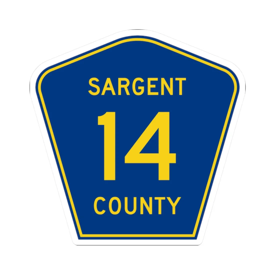 Sargent County Route 14 ND (North Dakota) (Road Sign) STICKER Vinyl Kiss-Cut Decal 2 Inch White - The Sticker Space