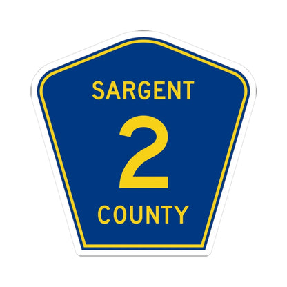 Sargent County Route 2 ND (North Dakota) (Road Sign) STICKER Vinyl Kiss-Cut Decal 3 Inch White - The Sticker Space