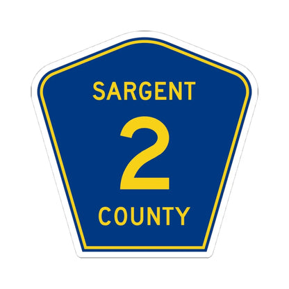 Sargent County Route 2 ND (North Dakota) (Road Sign) STICKER Vinyl Kiss-Cut Decal 4 Inch White - The Sticker Space