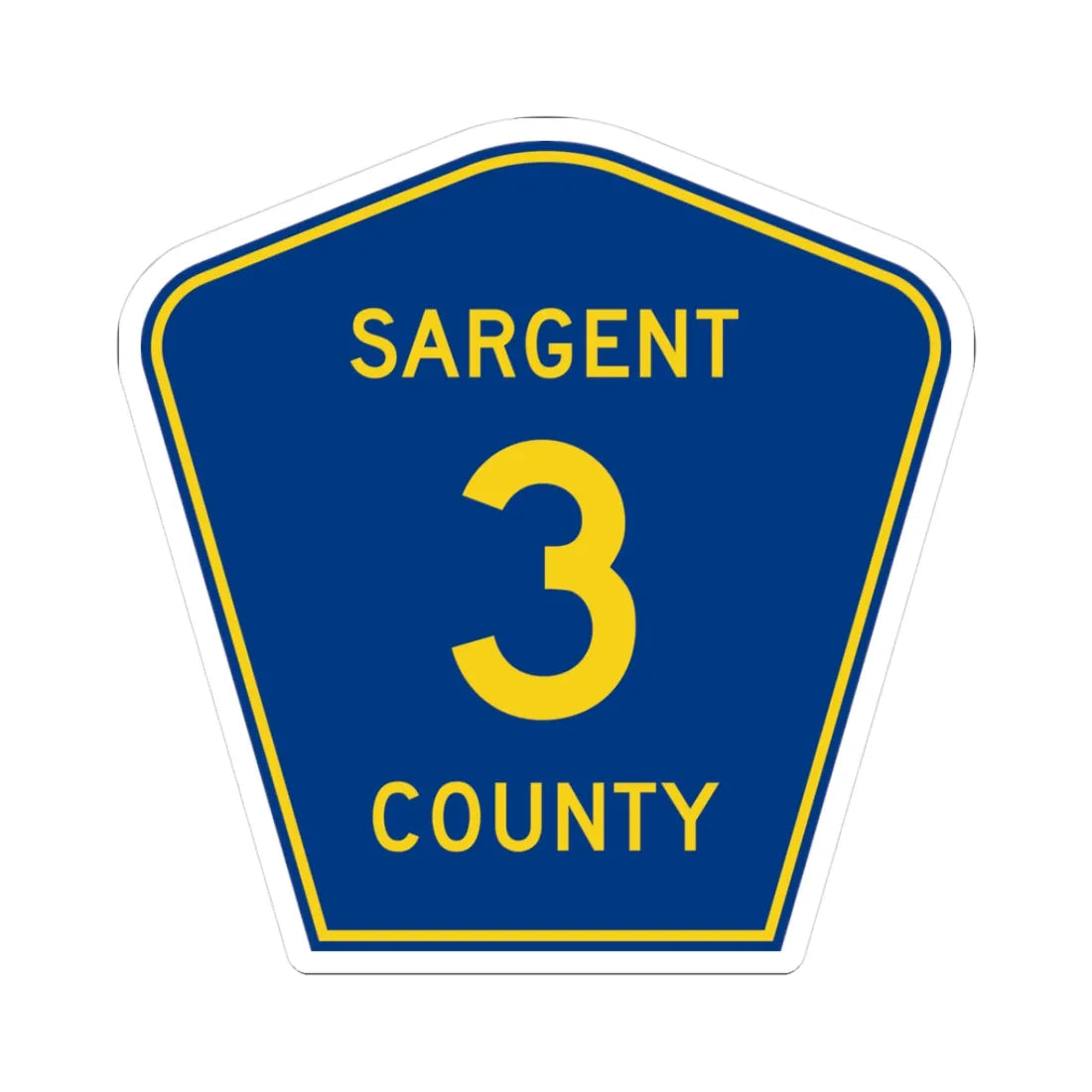 Sargent County Route 3 ND (North Dakota) (Road Sign) STICKER Vinyl Kiss-Cut Decal 3 Inch White - The Sticker Space