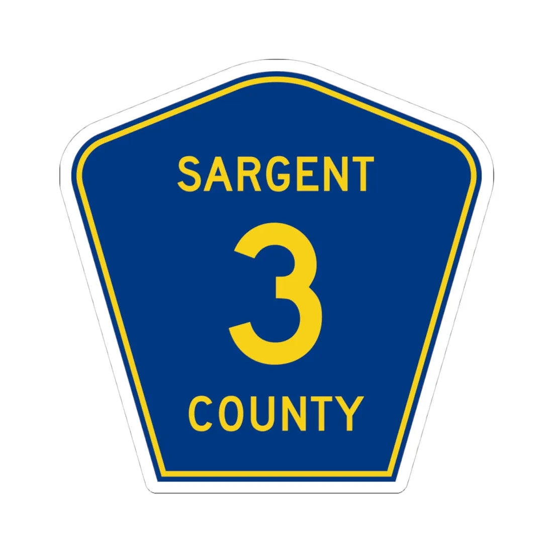 Sargent County Route 3 ND (North Dakota) (Road Sign) STICKER Vinyl Kiss-Cut Decal 4 Inch White - The Sticker Space
