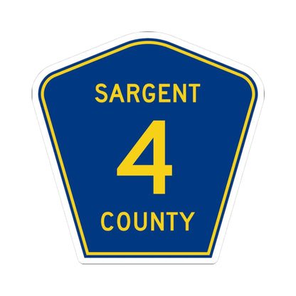 Sargent County Route 4 ND (North Dakota) (Road Sign) STICKER Vinyl Kiss-Cut Decal 3 Inch White - The Sticker Space
