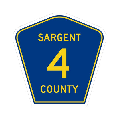 Sargent County Route 4 ND (North Dakota) (Road Sign) STICKER Vinyl Kiss-Cut Decal 4 Inch White - The Sticker Space