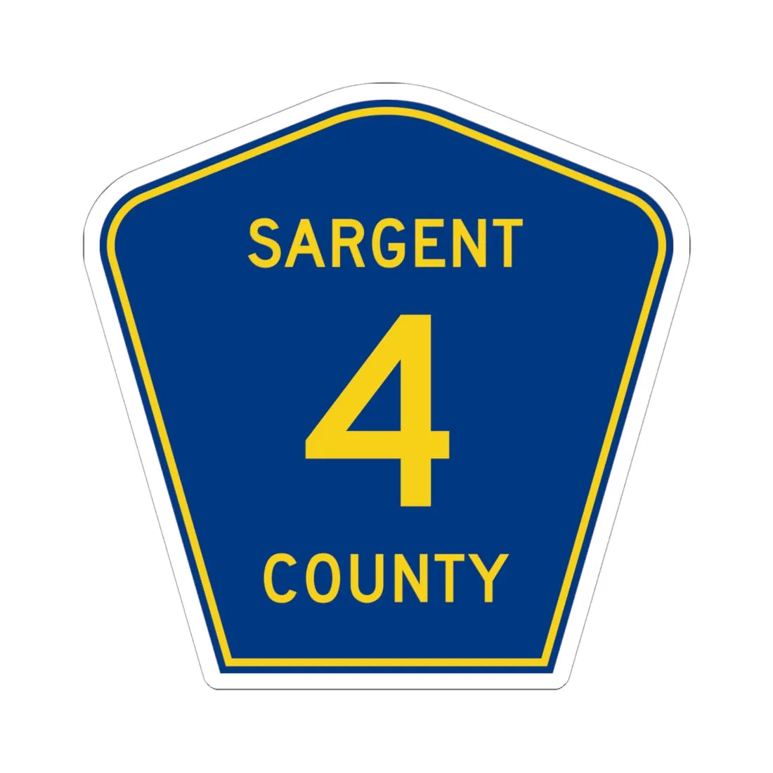 Sargent County Route 4 ND (North Dakota) (Road Sign) STICKER Vinyl Kiss-Cut Decal 6 Inch White - The Sticker Space