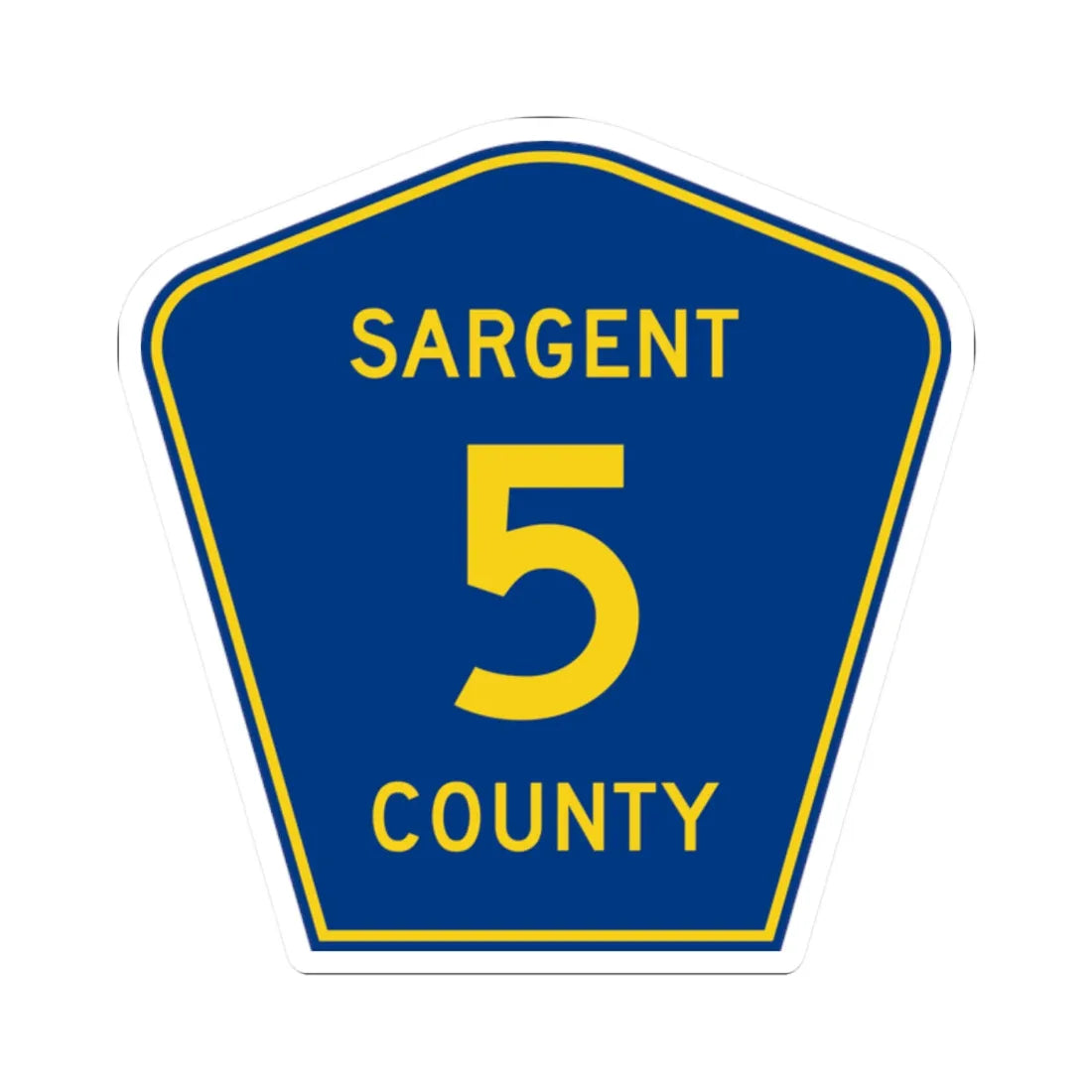 Sargent County Route 5 ND (North Dakota) (Road Sign) STICKER Vinyl Kiss-Cut Decal 2 Inch White - The Sticker Space