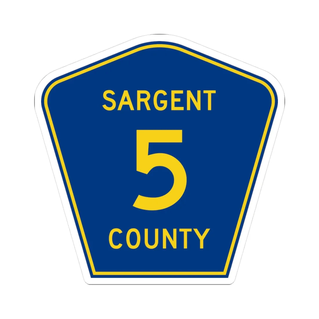 Sargent County Route 5 ND (North Dakota) (Road Sign) STICKER Vinyl Kiss-Cut Decal 3 Inch White - The Sticker Space