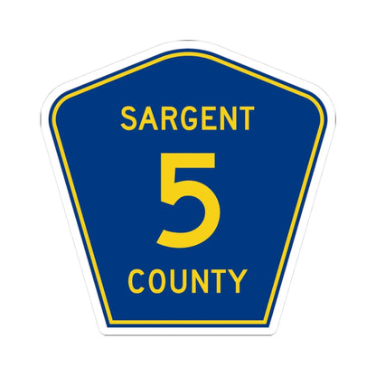 Sargent County Route 5 ND (North Dakota) (Road Sign) STICKER Vinyl Kiss-Cut Decal 3 Inch White - The Sticker Space