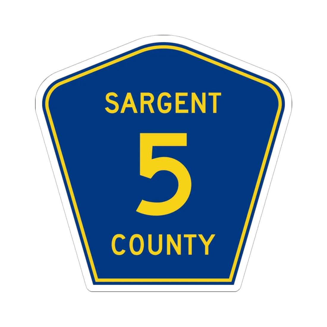 Sargent County Route 5 ND (North Dakota) (Road Sign) STICKER Vinyl Kiss-Cut Decal 6 Inch White - The Sticker Space