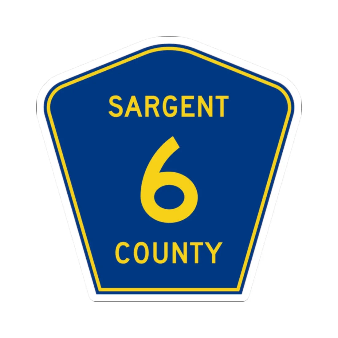 Sargent County Route 6 ND (North Dakota) (Road Sign) STICKER Vinyl Kiss-Cut Decal 2 Inch White - The Sticker Space