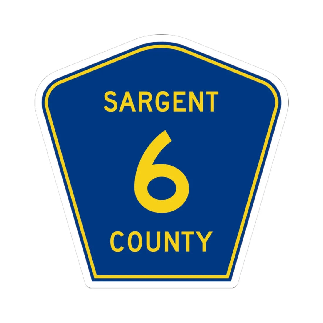 Sargent County Route 6 ND (North Dakota) (Road Sign) STICKER Vinyl Kiss-Cut Decal 3 Inch White - The Sticker Space