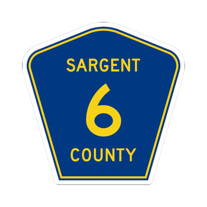 Sargent County Route 6 ND (North Dakota) (Road Sign) STICKER Vinyl Kiss-Cut Decal 3 Inch White - The Sticker Space