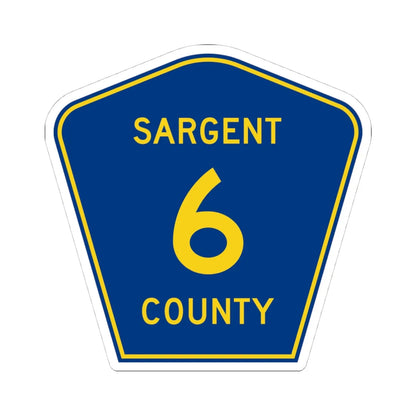 Sargent County Route 6 ND (North Dakota) (Road Sign) STICKER Vinyl Kiss-Cut Decal 4 Inch White - The Sticker Space
