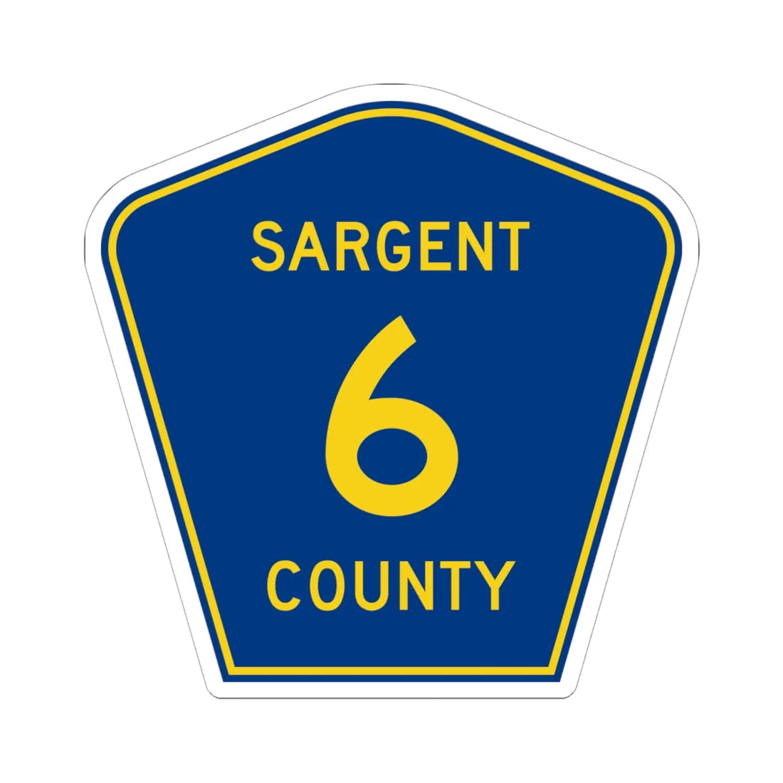 Sargent County Route 6 ND (North Dakota) (Road Sign) STICKER Vinyl Kiss-Cut Decal 6 Inch White - The Sticker Space