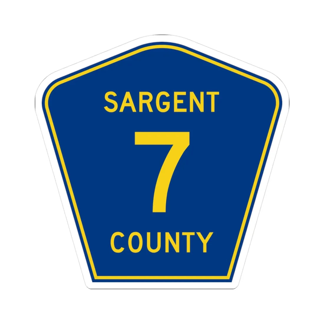 Sargent County Route 7 ND (North Dakota) (Road Sign) STICKER Vinyl Kiss-Cut Decal 3 Inch White - The Sticker Space