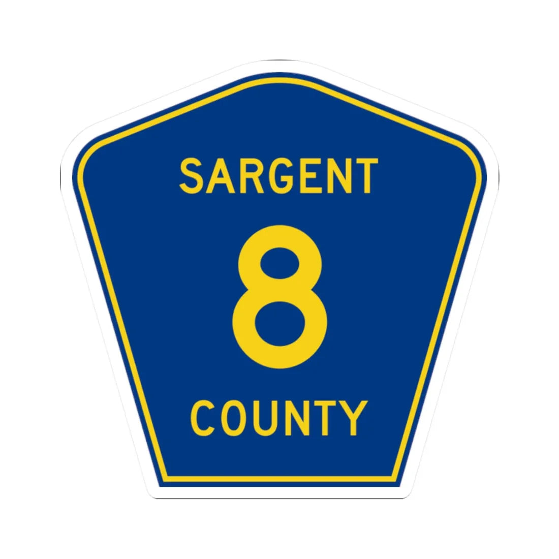 Sargent County Route 8 ND (North Dakota) (Road Sign) STICKER Vinyl Kiss-Cut Decal 2 Inch White - The Sticker Space