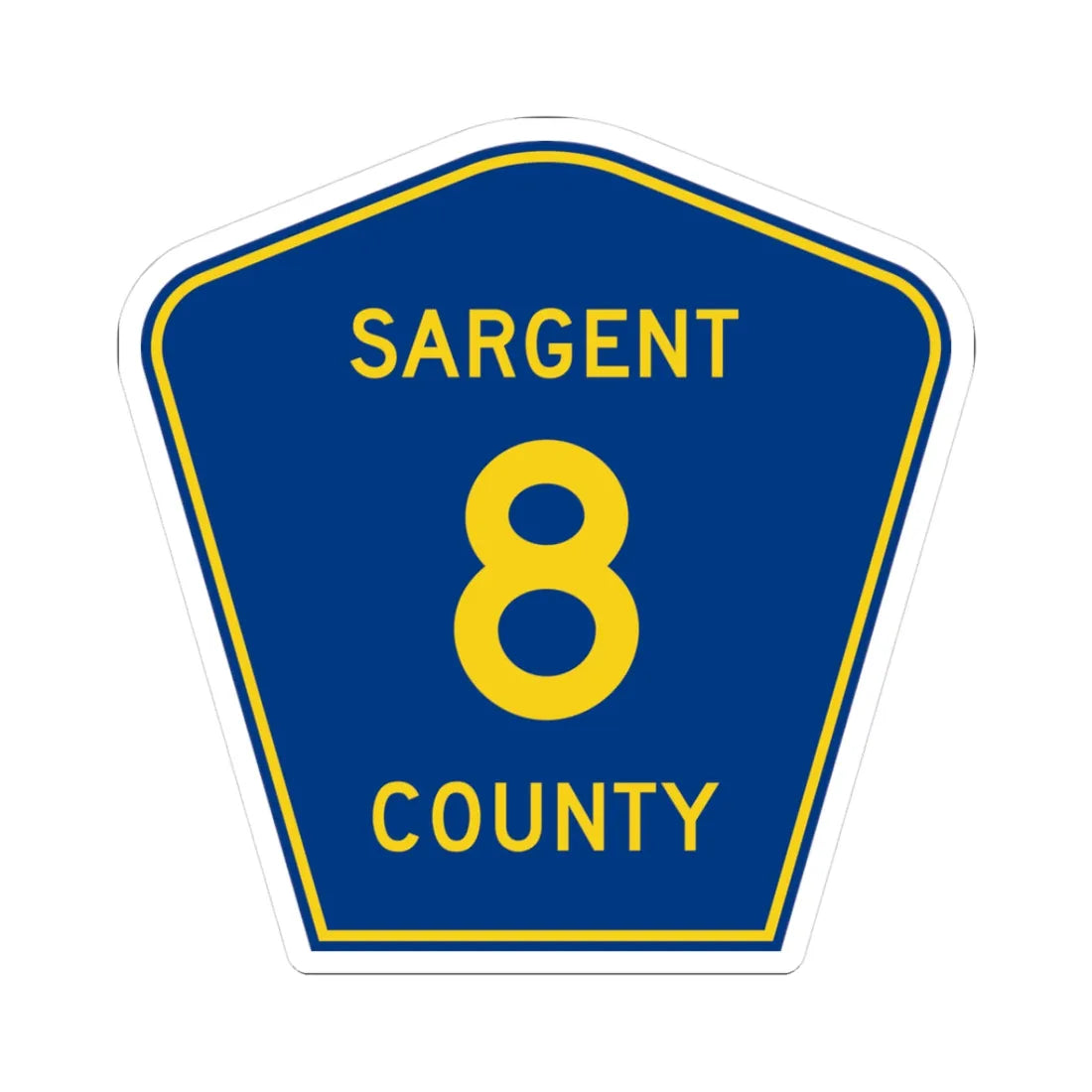 Sargent County Route 8 ND (North Dakota) (Road Sign) STICKER Vinyl Kiss-Cut Decal 3 Inch White - The Sticker Space