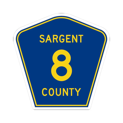 Sargent County Route 8 ND (North Dakota) (Road Sign) STICKER Vinyl Kiss-Cut Decal 3 Inch White - The Sticker Space