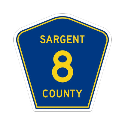 Sargent County Route 8 ND (North Dakota) (Road Sign) STICKER Vinyl Kiss-Cut Decal 4 Inch White - The Sticker Space