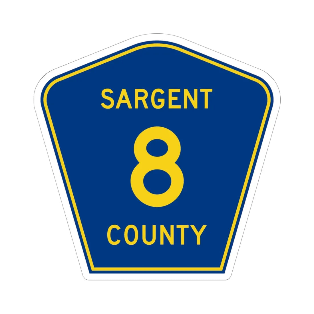 Sargent County Route 8 ND (North Dakota) (Road Sign) STICKER Vinyl Kiss-Cut Decal 6 Inch White - The Sticker Space