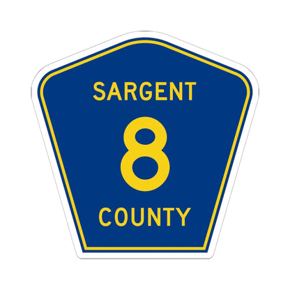 Sargent County Route 8 ND (North Dakota) (Road Sign) STICKER Vinyl Kiss-Cut Decal 6 Inch White - The Sticker Space