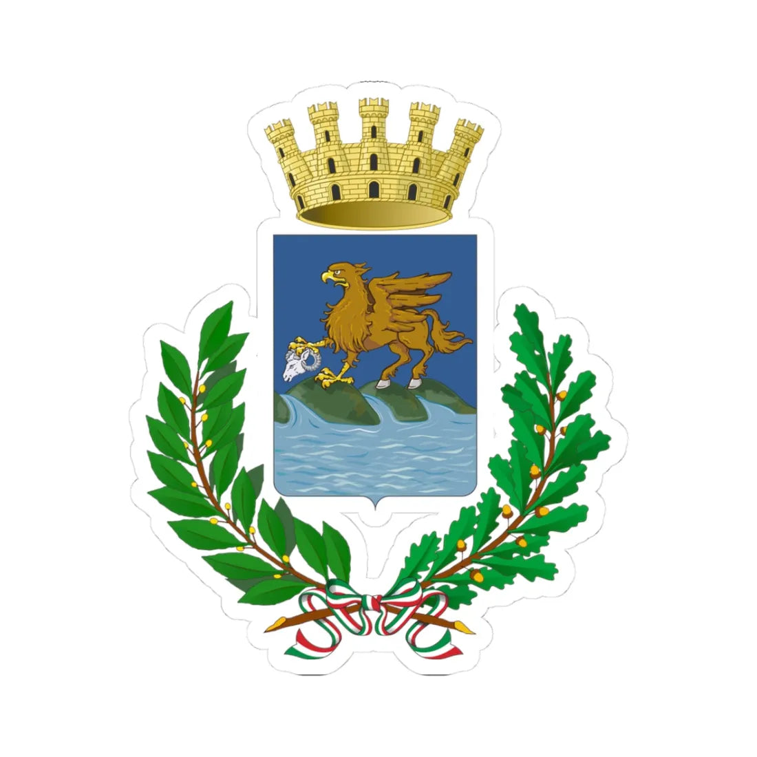 Sarno-Stemma (Italy) (Coat of Arms) STICKER Vinyl Kiss-Cut Decal 3 Inch White - The Sticker Space