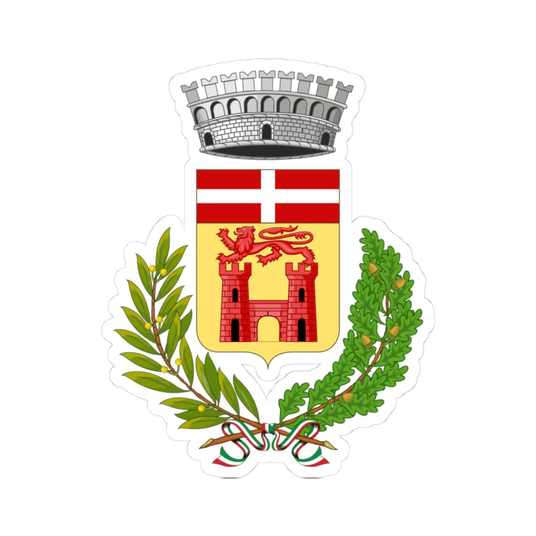 Sarre-Stemma (Italy) (Coat of Arms) STICKER Vinyl Kiss-Cut Decal 3 Inch White - The Sticker Space