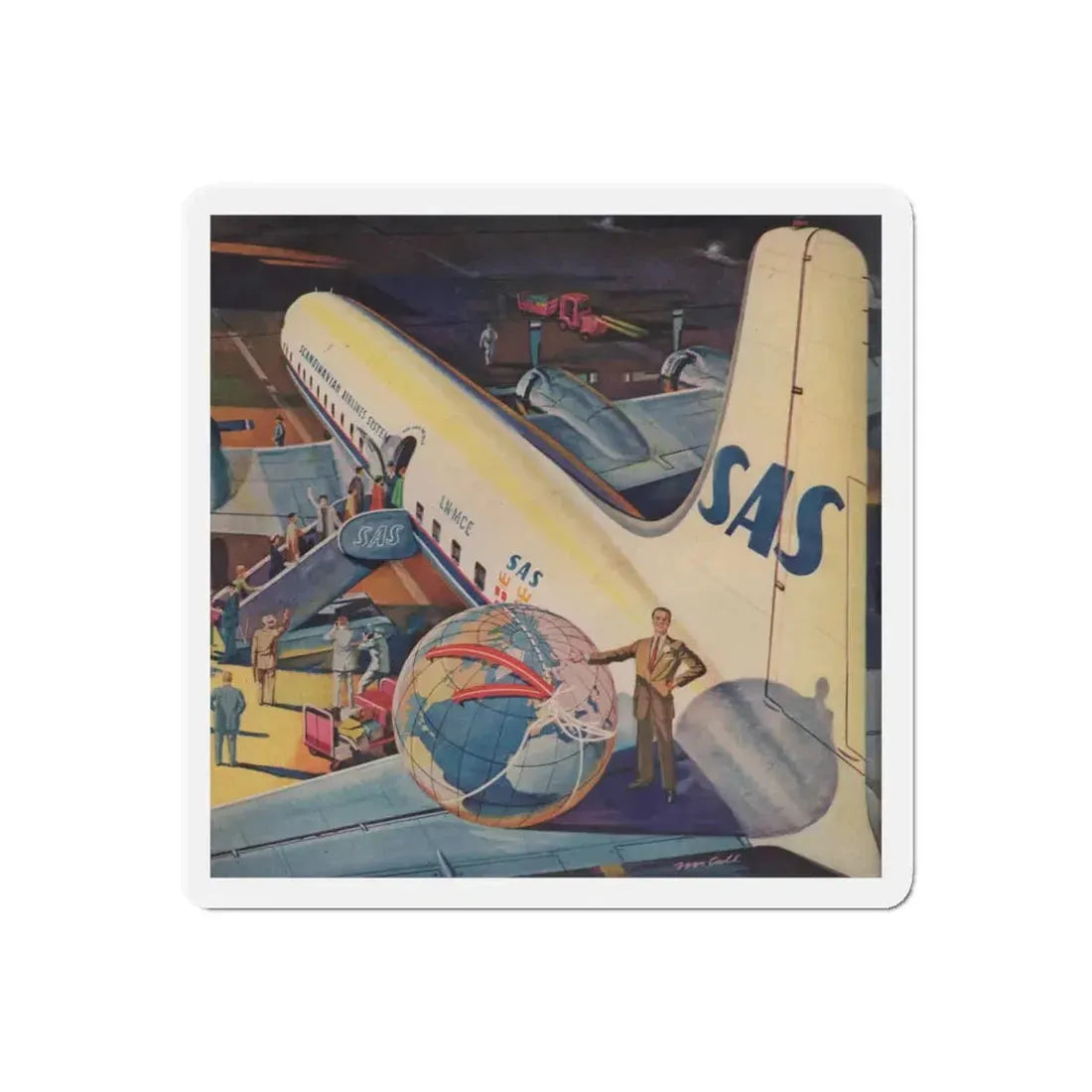 SAS, 1956 (Magazine Illustration) Refrigerator Magnet - The Sticker Space