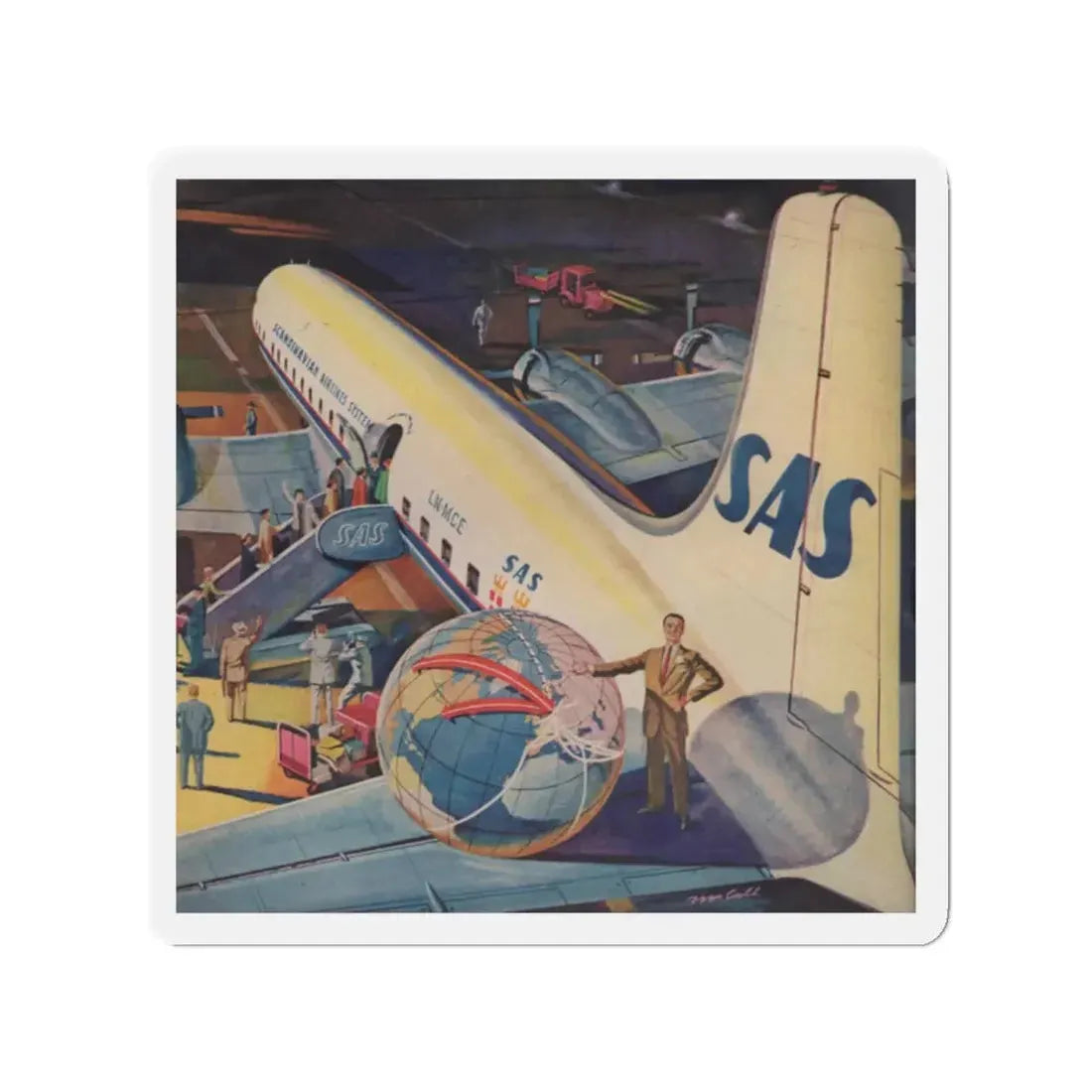 SAS, 1956 (Magazine Illustration) Refrigerator Magnet - The Sticker Space