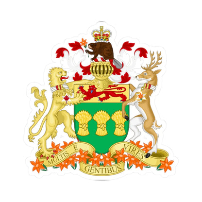 Saskatchewan coat of arms (Canada) (Coat of Arms) STICKER Vinyl Kiss-Cut Decal 2 Inch White - The Sticker Space