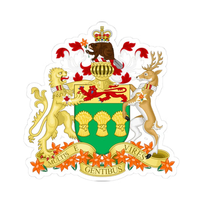 Saskatchewan coat of arms (Canada) (Coat of Arms) STICKER Vinyl Kiss-Cut Decal 3 Inch White - The Sticker Space