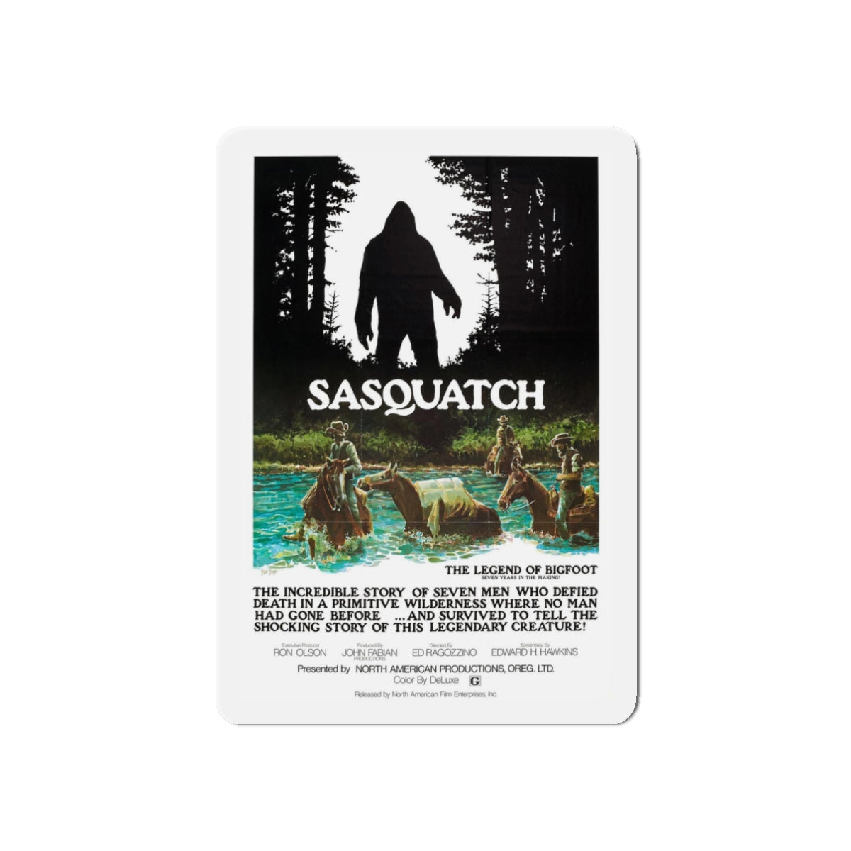 SASQUATCH 1976 Movie Poster - Refrigerator Magnet-3" x 3"-The Sticker Space