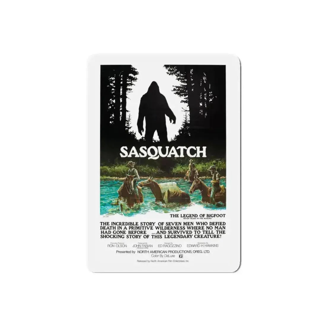 SASQUATCH 1976 Movie Poster - Refrigerator Magnet 6 Inch Die-Cut - The Sticker Space