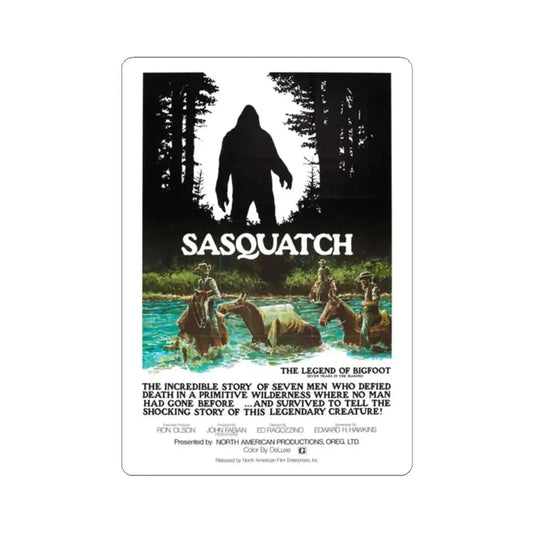 SASQUATCH 1976 Movie Poster - STICKER Vinyl Kiss-Cut Decal 2 Inch White - The Sticker Space