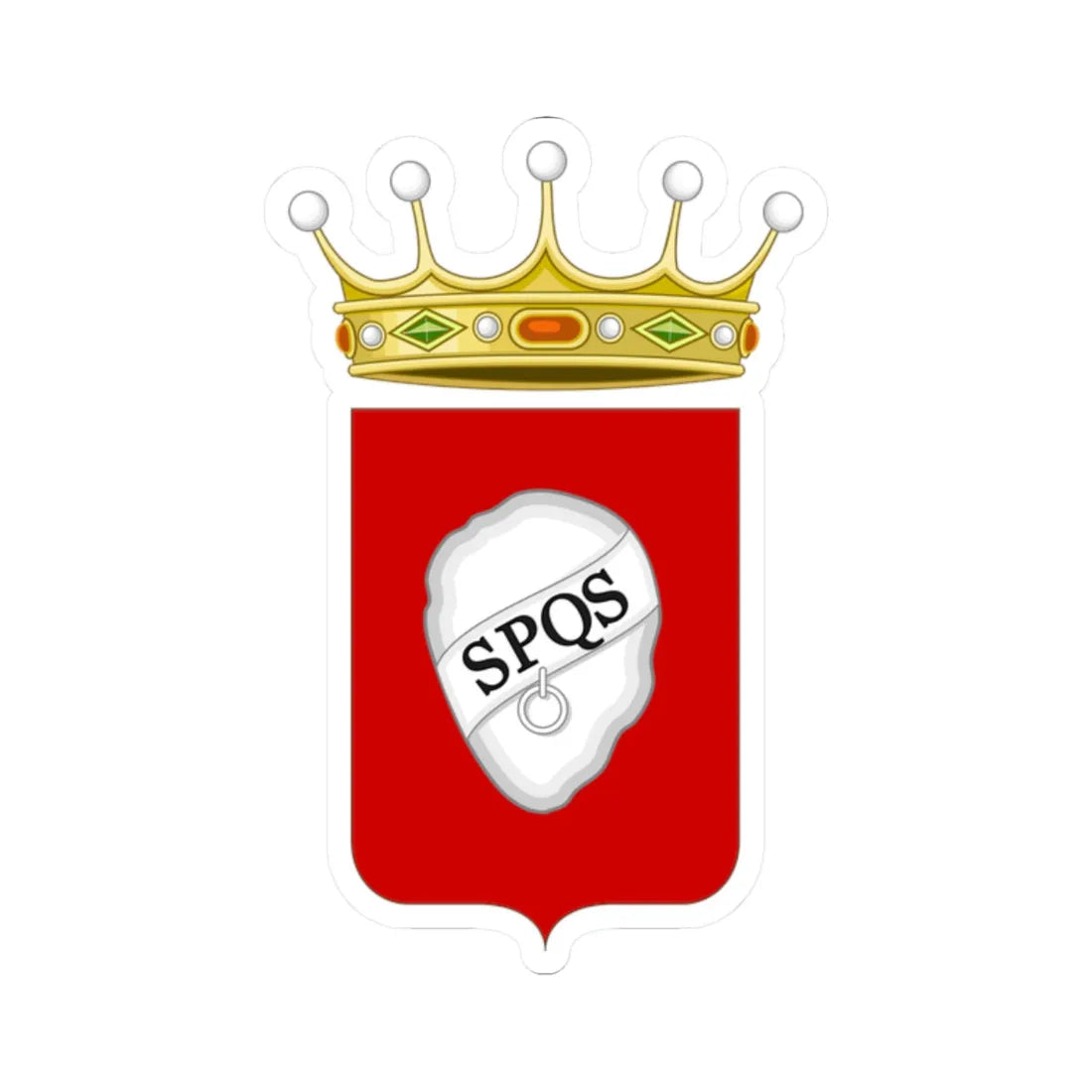 Sassoferrato-Stemma (Italy) (Coat of Arms) STICKER Vinyl Kiss-Cut Decal 2 Inch White - The Sticker Space