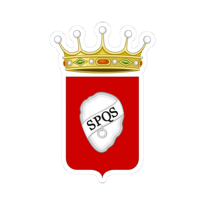 Sassoferrato-Stemma (Italy) (Coat of Arms) STICKER Vinyl Kiss-Cut Decal 3 Inch White - The Sticker Space