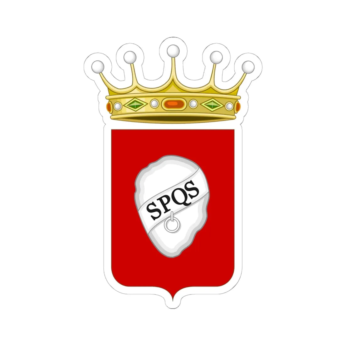 Sassoferrato-Stemma (Italy) (Coat of Arms) STICKER Vinyl Kiss-Cut Decal 6 Inch White - The Sticker Space