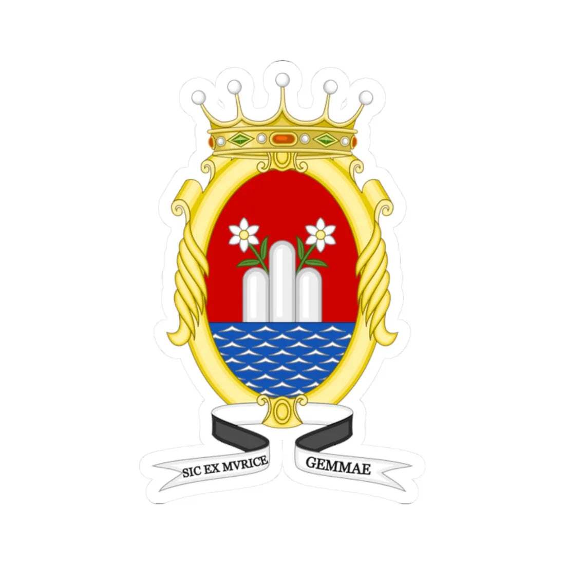 Sassuolo-Stemma (Italy) (Coat of Arms) STICKER Vinyl Kiss-Cut Decal 2 Inch White - The Sticker Space