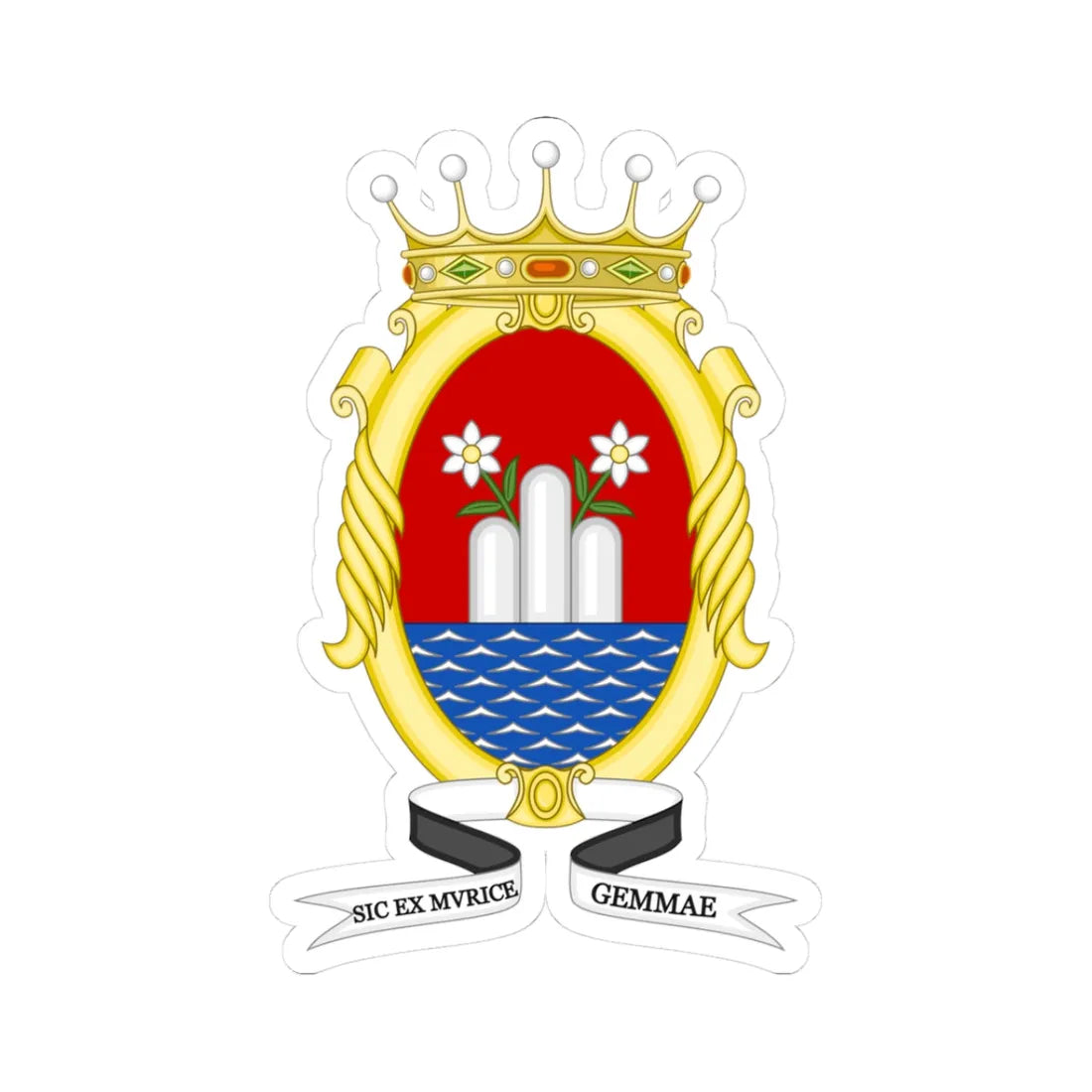 Sassuolo-Stemma (Italy) (Coat of Arms) STICKER Vinyl Kiss-Cut Decal 3 Inch White - The Sticker Space