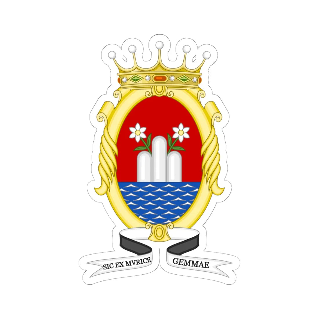 Sassuolo-Stemma (Italy) (Coat of Arms) STICKER Vinyl Kiss-Cut Decal 6 Inch White - The Sticker Space