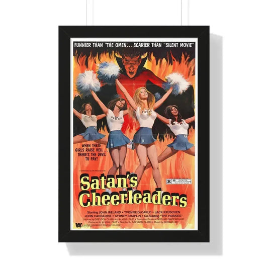 SATAN'S CHEERLEADERS 1977 - Framed Movie Poster 16″ x 24″ Black - The Sticker Space