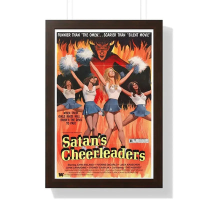 SATAN'S CHEERLEADERS 1977 - Framed Movie Poster 16″ x 24″ Walnut - The Sticker Space
